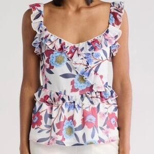 NWT French Connection Aden Bai Lurex Frill Cami Top Size 10